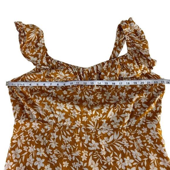 Old Navy Sunflower Yellow Floral Flutter Sleeve Dress Womens 2X Casual Summer - Picture 7 of 9
